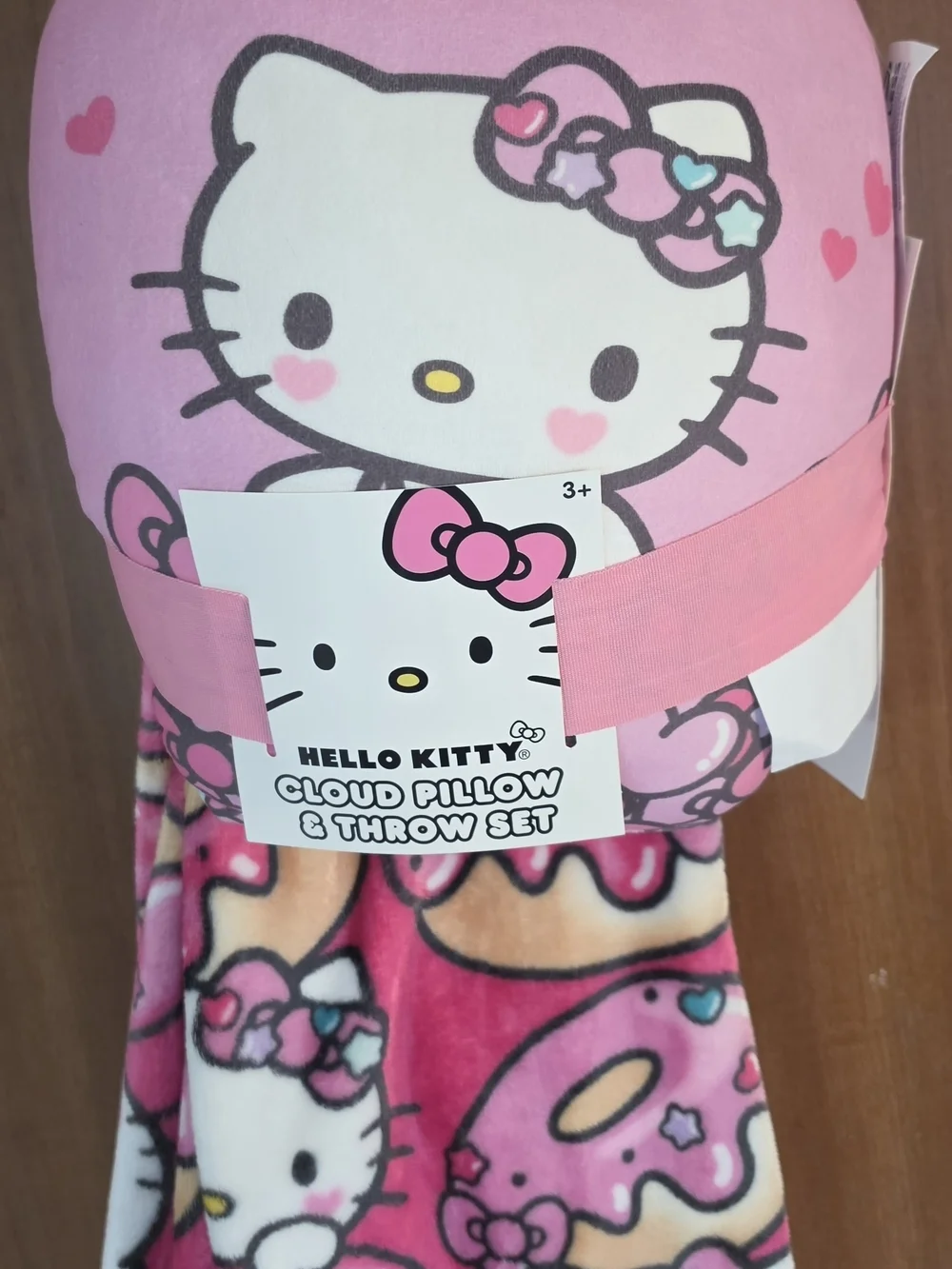 Hello Kitty Pink Donut Cloud Pillow & Throw Set
